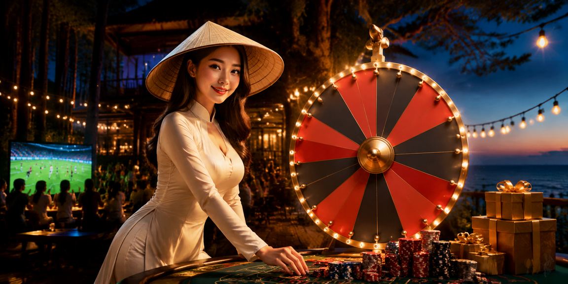 Bầu không khí quay số may mắn tại Đà Lạt với nón lá truyền thống Việt Nam